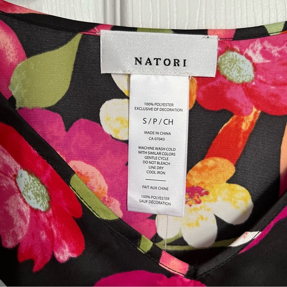 NATORI SATIN FLORAL CAFTAN - Picture 9 of 11